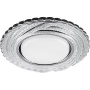 Светильник встраиваемый с белой LED подсветкой Feron CD4037 потолочный GX53 без лампы, прозрачный, хром