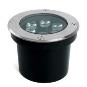Светодиодный светильник тротуарный (грунтовый) Feron SP2802, 6W, AC/DC12-24V, низковольтный, 3000К, металлик, D120*H90mm, вн.диаметр: 90mm, IP67