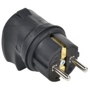 Вилка с боковым вводом 16А IP44 каучук черн. GENERICA EVK21-016-01-44-K02-G