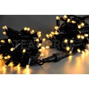 Светодиодная гирлянда TeamProf 10 м, 100 LED, 220В, соединяемая, тёплая белая, чёрный резиновый провод 2,3мм