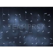 Светодиодный занавес  TeamProf 2*1 м облегченный, влагозащитный колпачок, мерцание, белый, прозрачный провод