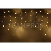 Светодиодная бахрома TEAMProf, 3*0.6 м, влагозащитный колпачок, мерцающая, тёплая белая, белый провод