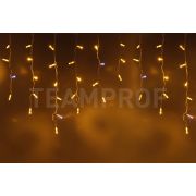 Светодиодная бахрома TEAMProf, 3*0.6 м, влагозащитный колпачок, мерцающая, жёлтая, белый провод