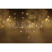 Светодиодная бахрома TEAMProf, 3*0.6 м, мерцающая, тёплая белая, белый резиновый провод
