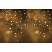 Светодиодная бахрома TEAMProf, 3*0.9 м, влагозащитный колпачок, тёплая белая, прозрачный провод