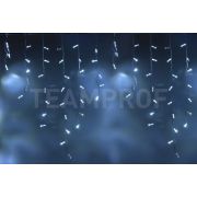 Светодиодная бахрома TEAMProf, 3*0.9 м, влагозащитный колпачок, мерцающая, белая, белый провод