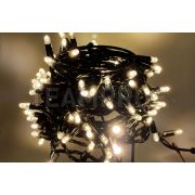 Светодиодная гирлянда TeamProf 10 м, 100 LED, 24В, соединяемая, влагозащитный колпачок, тёплая белая, чёрный провод