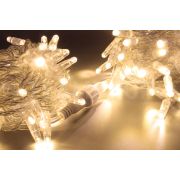 Светодиодная гирлянда TeamProf 10 м, 100 LED, 220В, соединяемая, влагозащитный колпачок, тёплая белая, прозрачный провод