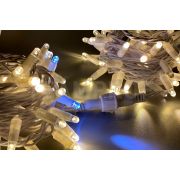 Светодиодная гирлянда TeamProf 10 м, 100 LED, 220В, соединяемая, мерцающая, влагозащитный колпачок, тёплая белая, белый провод