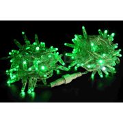 Светодиодная гирлянда TeamProf 10 м, 100 LED, 220В, соединяемая, мерцающая, влагозащитный колпачок, зелёная, прозрачный провод