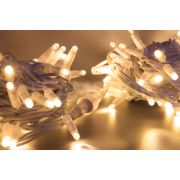 Светодиодная гирлянда TeamProf 10 м, 100 LED, 220В, соединяемая, тёплая белая, белый резиновый провод
