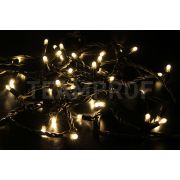 Светодиодная гирлянда TeamProf 10 м, 100 LED, 220В, соединяемая, тёплая белая, чёрный резиновый провод