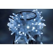 Светодиодная гирлянда TeamProf 10 м, 100 LED, 24В, соединяемая, влагозащитный колпачок, белая, прозрачный провод