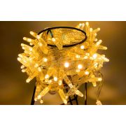 Светодиодная гирлянда TeamProf 10 м, 100 LED, 24В, соединяемая, влагозащитный колпачок, жёлтая, прозрачный провод