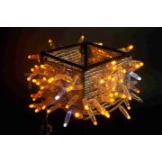 Светодиодная гирлянда TeamProf 10 м, 100 LED, 24В, соединяемая, мерцающая, влагозащитный колпачок, жёлтая, прозрачный провод