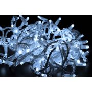 Светодиодная гирлянда TeamProf 10 м, 100 LED, 24В, соединяемая, мерцающая, влагозащитный колпачок, белая, белый провод