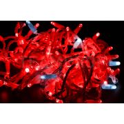Светодиодная гирлянда TeamProf 10 м, 100 LED, 24В, соединяемая, мерцающая, влагозащитный колпачок, красная, белый провод
