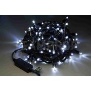 Светодиодная гирлянда TeamProf 10 м, 100 LED, 24 В, соединяемая, мерцающая, белая, чёрный резиновый провод