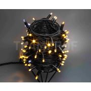 Светодиодная гирлянда TeamProf 10 м, 100 LED, 24 В, соединяемая, мерцающая, тёплая белая, чёрный резиновый провод