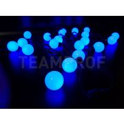 Светодиодная гирлянда большие шарики TeamProf 5 м, 20 шариков, 220 В, соединяемая, синяя, чёрный провод