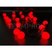 Светодиодная гирлянда большие шарики TeamProf 5 м, 20 шариков, 220 В, соединяемая, красная, чёрный провод