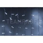 Светодиодный занавес TeamProf 2*1.5 м облегченный, влагозащитный колпачок, мерцание, белый, белый провод