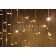 Светодиодный занавес  TeamProf 2*3 м, влагозащитный колпачок, тёплый белый, белый провод