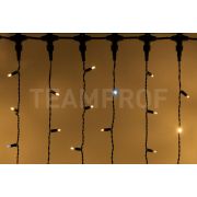 Светодиодный занавес  TeamProf 2*6 м, влагозащитный колпачок, мерцающий, тёплый белый, чёрный провод