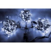 Светодиодная гирлянда TeamProf 3 Нити по 20 м, 600 LED, 24 В, мерцающая, белая, чёрный провод