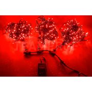 Светодиодная гирлянда TeamProf 3 Нити по 20 м, 600 LED, 24 В, мерцающая, красная, чёрный провод