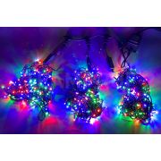Светодиодная гирлянда TeamProf 3 Нити по 20 м, 600 LED, 24 В, мерцающая, мультицветовая, чёрный провод