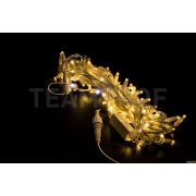 Светодиодная гирлянда TeamProf 10 м, 100 LED, 24 В, соединяемая, мерцающая, тёплая белая, белый резиновый провод 2,3мм