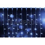 Светодиодный занавес  TeamProf 2*2 м, влагозащитный колпачок, белый, прозрачный провод