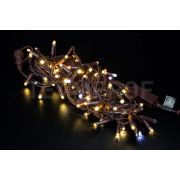Светодиодная гирлянда TeamProf 10 м, 100 LED, 24 В, соединяемая, мерцающая, влагозащитный колпачок, тёплая белая, коричневый провод