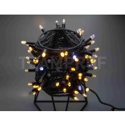Светодиодная гирлянда TeamProf 10 м, 100 LED, 24 В, соединяемая, мерцающая, тёплая белая, чёрная резина 2,3мм
