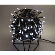 Светодиодная гирлянда TeamProf 10 м, 100 LED, 24 В, соединяемая, мерцающая, белая, чёрная резина 2,3мм