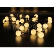 Светодиодная гирлянда большие шарики TeamProf 5 м, 20 шариков, 220 В, соединяемая, тёплая белая, чёрный провод