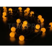 Светодиодная гирлянда большие шарики TeamProf 5 м, 20 шариков, 220 В, соединяемая, желтая, чёрный провод