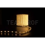 Светодиодный дюралайт TeamProf, 2-х проводной, тёплый белый, кратность резки 2 метра, диаметр 10 мм, 220 В, 100 м