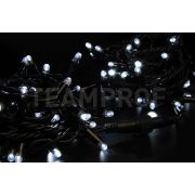 Светодиодная гирлянда TeamProf 10 м, 100 LED, 220В, соединяемая, мерцающая, белая, чёрный резиновый провод