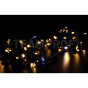 Светодиодная гирлянда TeamProf 10 м, 100 LED, 220В, соединяемая, мерцающая, тёплая белая, чёрный резиновый провод