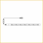 Светодиодный дюралайт TeamProf, 2-х проводной, тёплый белый, кратность резки 1 метр, диаметр 10 мм, 220 В, 100 м с дополнительными комплектами подключения 5 шт.