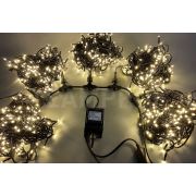 Светодиодная гирлянда TeamProf 5 Нитей по 20 м, 1000 LED, 24 В, мерцающая, тёплая белая, чёрный провод