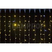 Светодиодный занавес TeamProf 2*2 м, влагозащитный колпачок, мерцание, тёплый белый, прозрачный провод