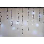 Светодиодная бахрома TEAMProf, 3*0.6 м, влагозащитный колпачок, белая, чёрный провод