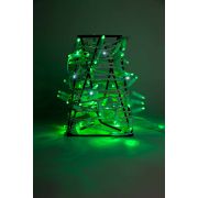 Светодиодная гирлянда TeamProf 10 м, 100 LED, 24 В, соединяемая, мерцающая, зелёная, белый резиновый провод 2,3мм