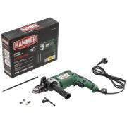 HAMMER Дрель ударная 950 Вт; 0-3000 об/мин; ключевой патрон 13 мм; 2,3 кг; резиновые вставки; металлический корпус редуктора; коробка