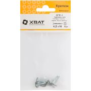 XВАТ Саморезы для листовых пластин, сверло 4,2 х 16 темно-зеленый, RAL 6005 (фасовка 6 шт)