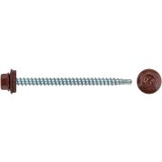 Шурупы кровельные со сверлом 4,8 х 70  100шт , бордовый RAL 3009 Пром