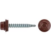 XВАТ Шурупы кровельные со сверлом 4.8 х 32, бордовый RAL-3009 (фасовка 250шт)